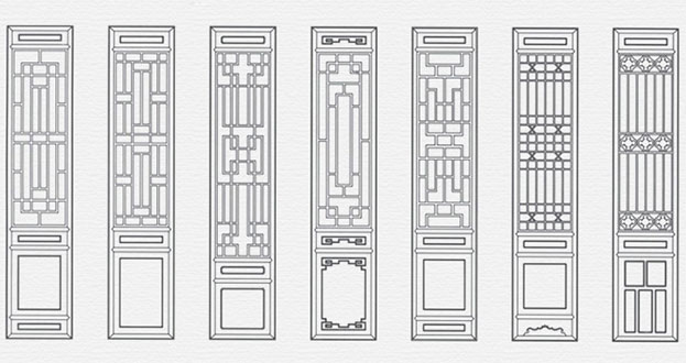 旌阳常用中式仿古花窗图案隔断设计图